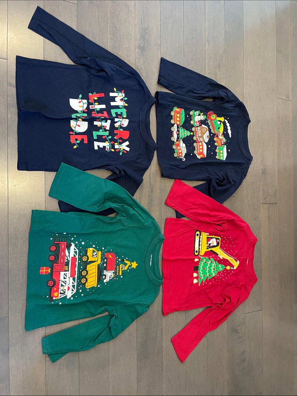 The Children's Place Holiday Vehicle Graphic Long-Sleeve Tees Christmas winter